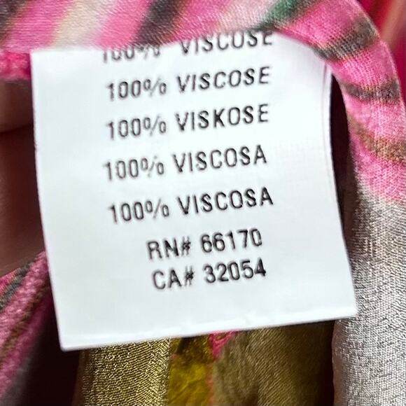 Anthropologie Bl^nk London top XL leopard stripe colorful pink Alinta kaftan - Picture 16 of 16